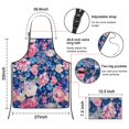 thumbnail image 3 of Pioneer Flower Floral Print Pattern Apron-Garden Aprons for Women with Pockets-Cotton Linen Waterproof Kitchen Cooking Gardening Aprons Adjustable for Kitchen,Cooking,BBQ and Salon 33x27 Inch, 3 of 7