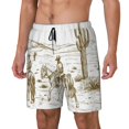thumbnail image 1 of Balery Western Desert Cowboys Bañador para hombre, shorts de playa de secado rápido con entrepierna y forro de compresión-3X-Large, 1 of 6