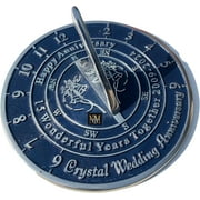 NauticalMart 15th Crystal Anniversary Unique Marriage Present for Parents, Grandparents, Friends, Husband or Wife, Couples, Him & Her Wedding Anniversary Sundial Gift 2024 (15th Anniversary)