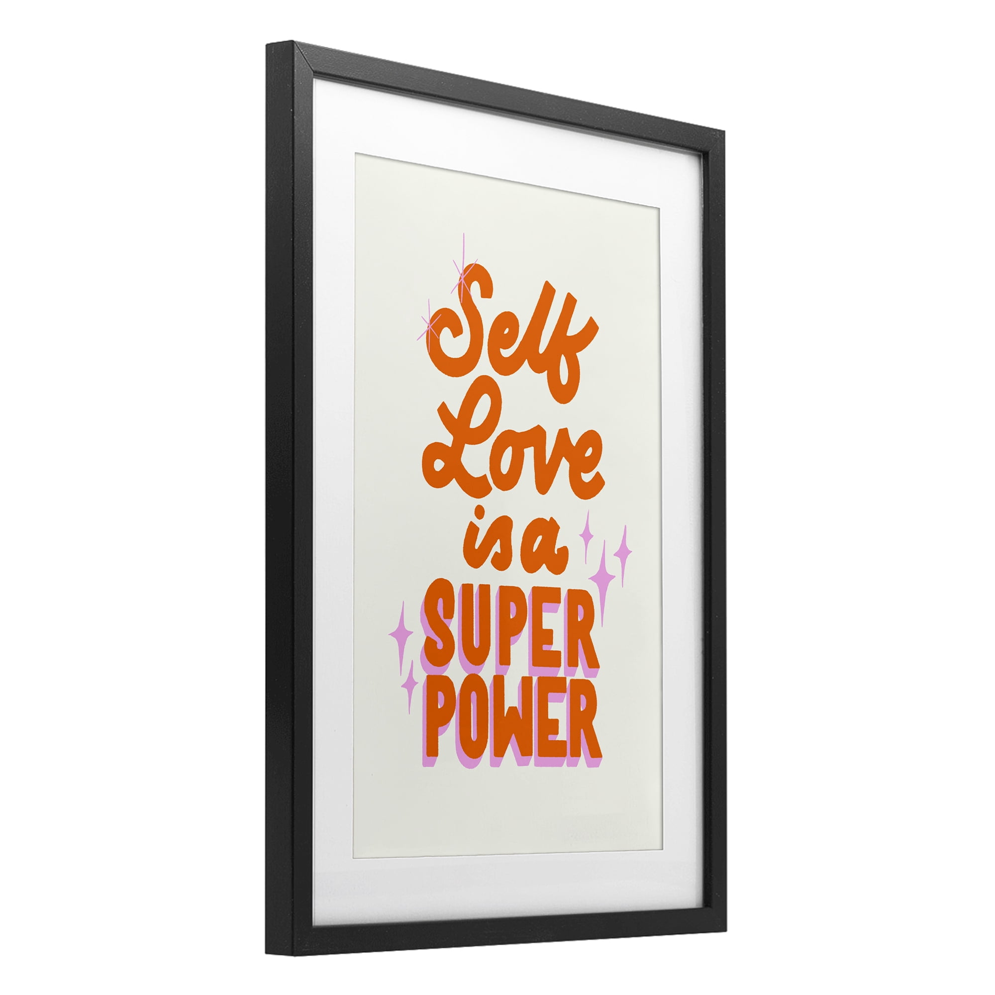 Stupell Industries Self Love Is Superpower Black Framed Print Under Glass, design by Indira Prieto | IndySign