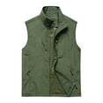 thumbnail image 2 of WREESH Fashion Vest Men'S Thin Workwear Waistcoat Solid Color Stand Collar Sleeveless Jacket Tank Tops Olive Green, 2 of 5