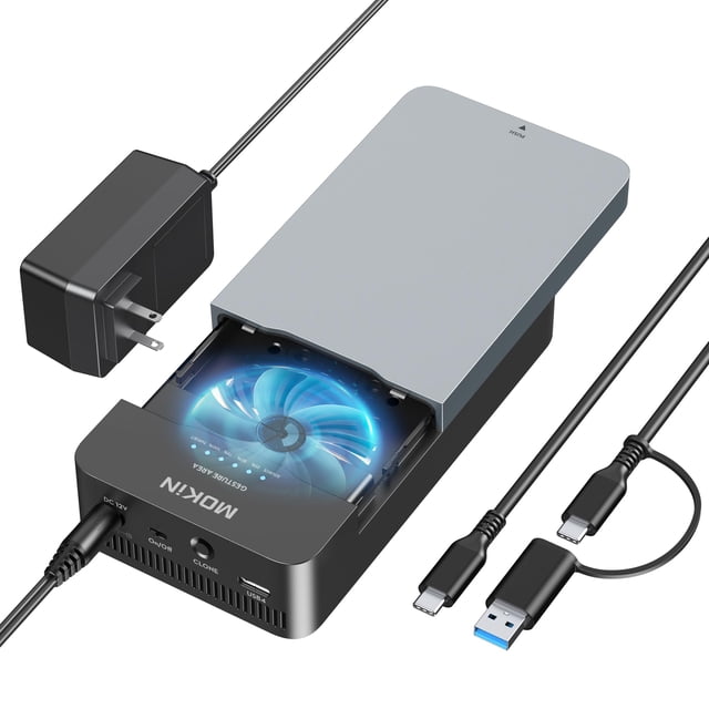 Carcasa SSD NVMe M.2 MoKin Dual-Bay Dual-Bay Offline Clon USB4