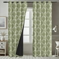 thumbnail image 4 of Vargottam Room Darkening Curtains - Bold Leaf Pattern, Set of 2 Panels, 42" x 96" - Grommet-Top Blackout Window/Door Drapes for Bedroom, Nursery & Living Room - Green, 4 of 9
