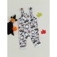 thumbnail image 4 of Infant Baby Boy Girl Halloween Clothes Pumpkin Ghost Suspender Pants Sleeveless Tie Overalls Jumpsuit One Piece Outfits, 4 of 8
