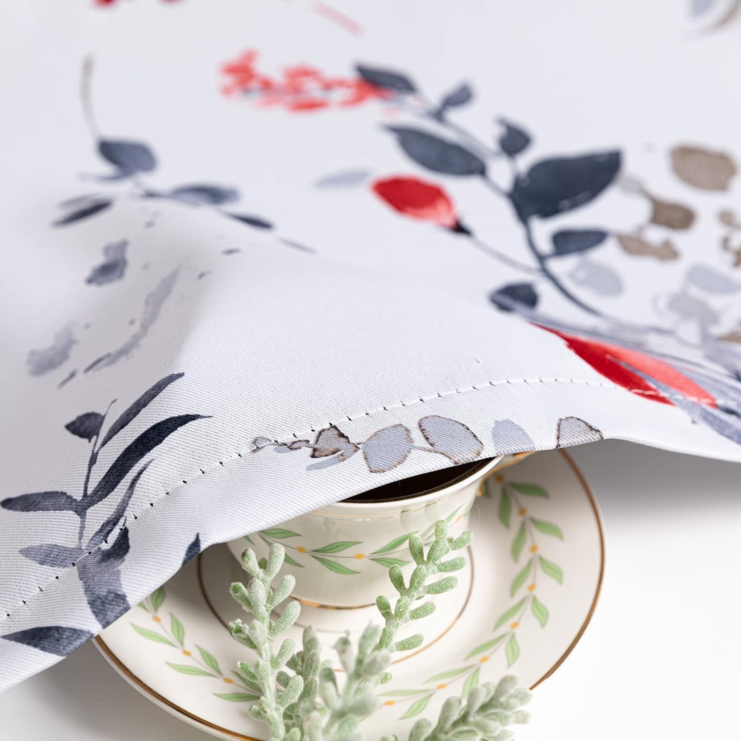 2 Pack Blackout Window Valance, 18 Inches Long Kitchen Window Curtains Over Sink Rod Pocket Pattern Valance for Bathroom Bedroom Living Room, Red & Grey