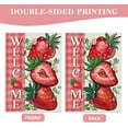 thumbnail image 6 of Welcome Spring Summer Strawberry Decorative Garden Flag, Red Fruit Plaid Check Farmhouse Yard Outside Decorations, Seasonal Burlap Outdoor Small Home Decor Double Sided 12.5x18, 6 of 6