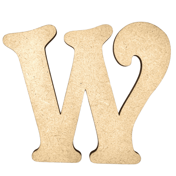 8" Tall MDF Letter W | 1/4" Thick | Krafty Supply Letters | Beltorian