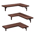 thumbnail image 1 of Estante Esquinero Flotante 3 Piezas Madera Oscura, 1 of 5
