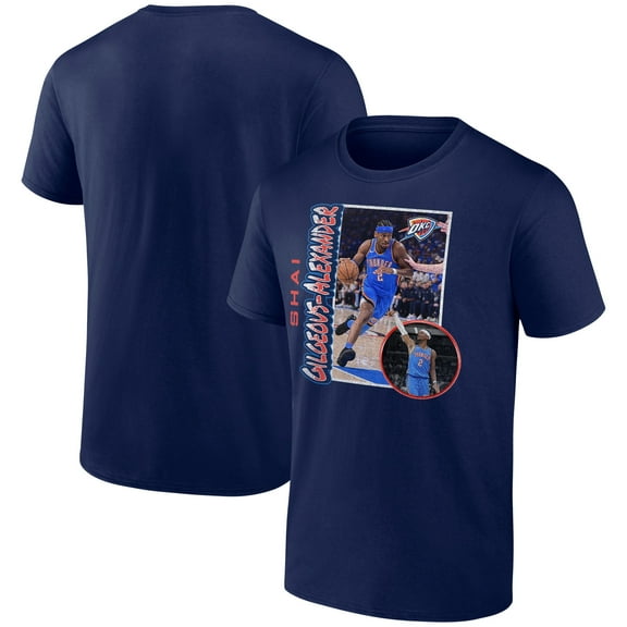 Men's Shai Gilgeous-Alexander Navy Oklahoma City Thunder '90s Player Graphic T-Shirt
