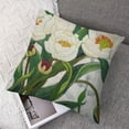 thumbnail image 7 of Acheng Throw Pillow Covers Beige and White Tulip Flower Pillowcases Spring pillow covers for Couch Canvas Cushion Cover Square Farmhouse Floral Decor Pillow Case ,Set of 2 White 20x20in, 7 of 7