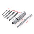 thumbnail image 2 of PinesC Adjustable T-Handle Reversible Ratchet Tap Holder Wrench + 5pcs M3-M8 3mm-8mm Machine Screw Thread Metric Plug Tap, 2 of 5