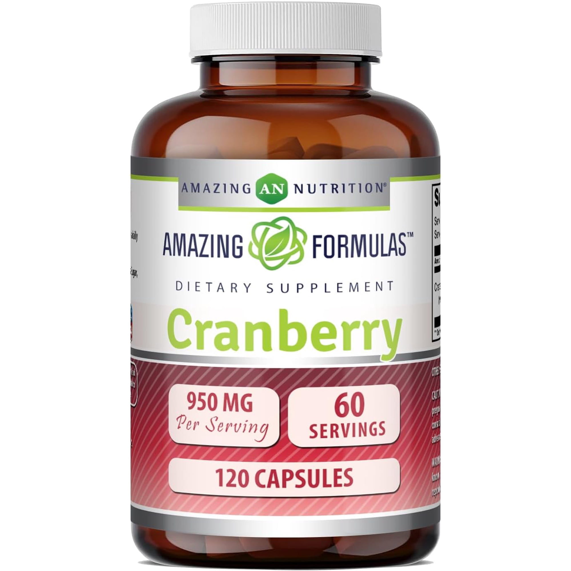 Amazing Nutrition Cranberry 100% Natural Supplement 475mg 120 Capsules