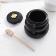thumbnail image 6 of HEMOTON Cute Black Ceramic Honey Jar with Lid Dipper for Kitchen Storage and Decor  Small Size, 6 of 8