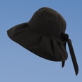 thumbnail image 2 of AWZXDE Women's Fashion Casual Versatile Sun Hat Outdoor Picnic Outing Bow Foldable Beach Windproof&nbsp;Packable Sun Hats for Women Travel Black,One Size, 2 of 4