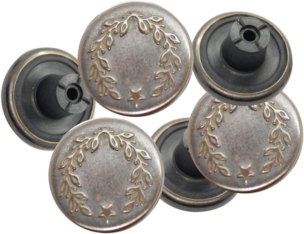 20mm Jean Buttons Replacement Metal Jeans Buttons Assorted with Aluminum  Back Pins Rivet - 50pcs 