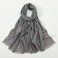 thumbnail image 5 of GPOECD Solid Color Long Scarf for Soft Breathable Versatile Fashion Wrap Shawl Elegant Daily Wear Neck Scarf for Women with Lightweight Z11-Grey,One Size, 5 of 5