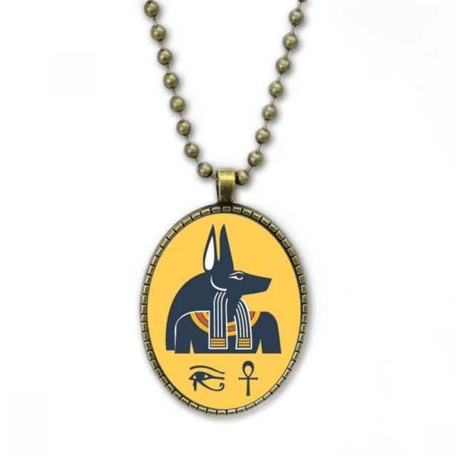 Ancient Egypt Decoration Pattern Necklace Vintage Chain Bead Pendant Jewelry Collection