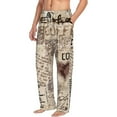 thumbnail image 2 of Daiia Men'S Abstract Coffee Pattern With Letters Pants,Bottoms Sleep Lounge,Pajama Pants,Pj Bottoms Drawstring And Pockets-Large, 2 of 9