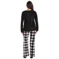 thumbnail image 3 of Just Love Womens Ultra-Soft Pajama Pant Set with Matching Socks (White Black - Buffalo Plaid, 1X), 3 of 3
