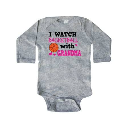 

Inktastic I Watch Basketball with Grandma Gift Baby Girl Long Sleeve Bodysuit