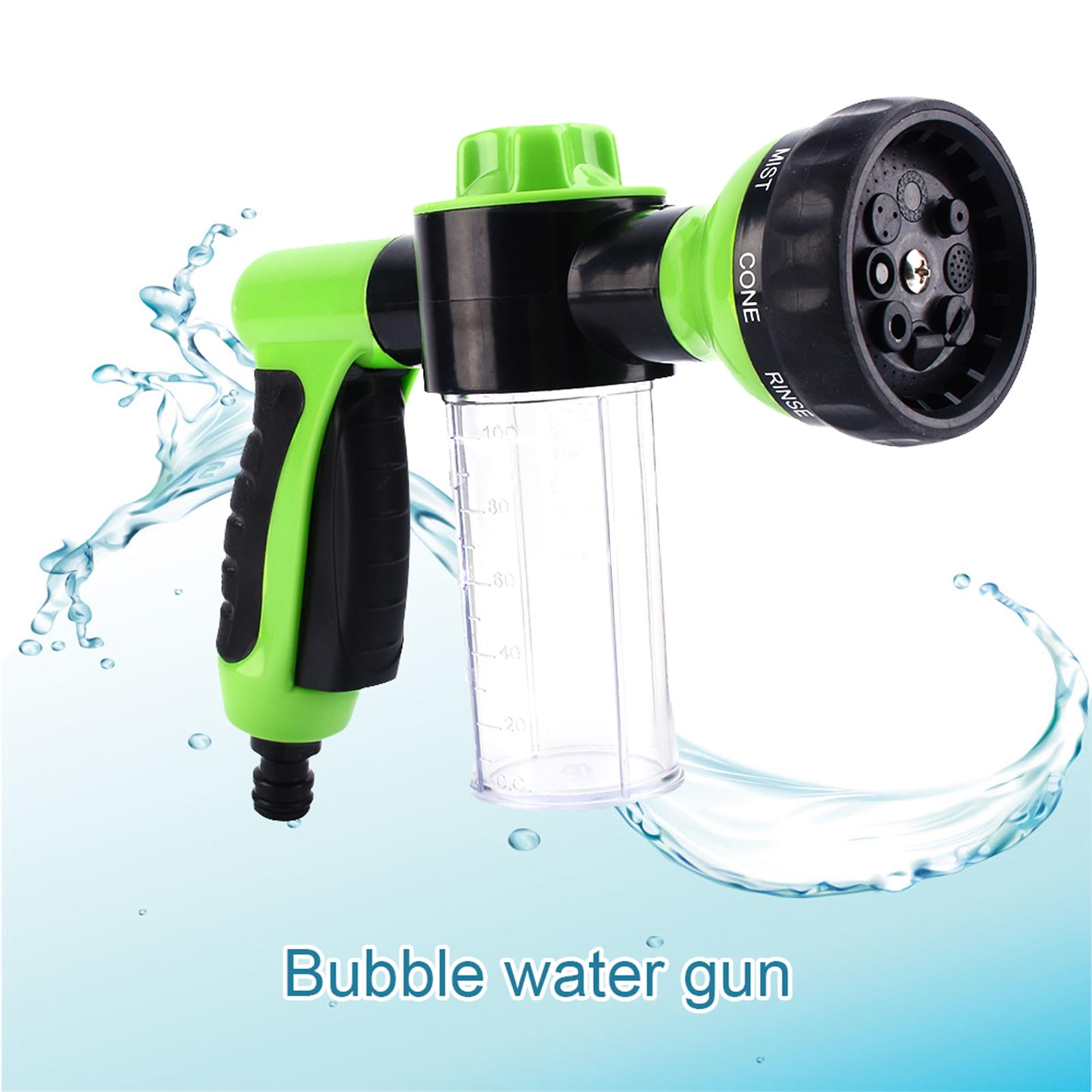 BIMZUC 8‑Pattern Foam Car Wash Sprayer – Dual‑Use Hose Nozzle, Anti‑Freeze & Rust, 4.7”×9.1”×2” for Cars & Home