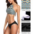 thumbnail image 2 of Charmo Womens Bikini Swimsuit Set Halter High Neck Cross Back Bathing Suit, 2 of 5