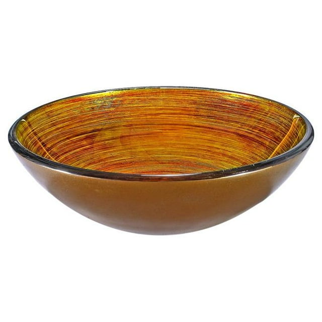 InFurniture ZA-1234 Évier Rond en Verre Trempé - Or et Orange