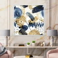 thumbnail image 2 of Designart 'Dark Blue & Golden Textures With Abstract Pattern' Modern Framed Canvas Wall Art Print, 2 of 5