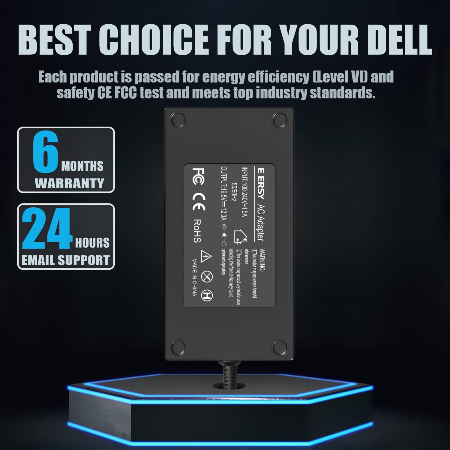 240W 180W Charger for Dell G3 G5 G7 G15, Precision 7670 7680 7770 7780 Precision M4600 M6600 M6700 M6800 Alienware 17 15 13 M15 M117.4mm tip
