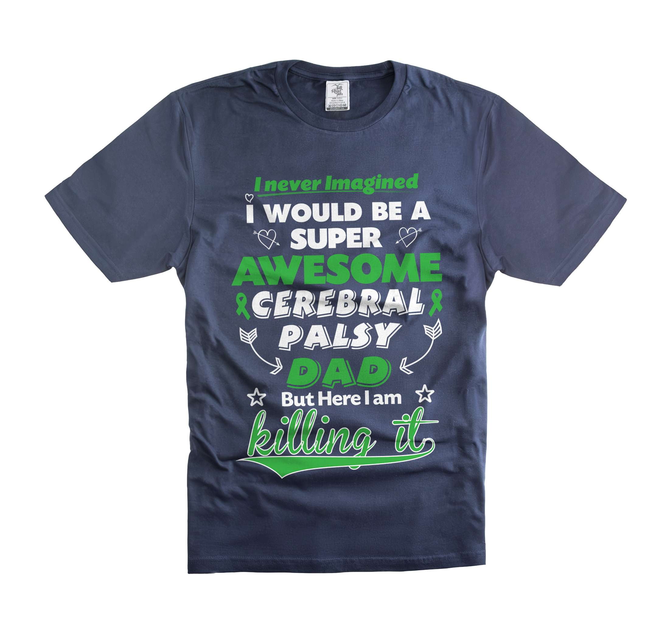 Cerebral Palsy Dad T-Shirt Cerebral Palsy Tee Cerebral Palsy Awareness Tee Autism Awareness Shirt (X-Large Grey)