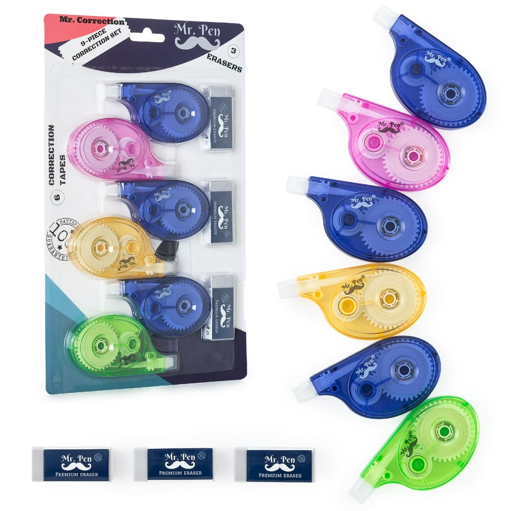 Mr. Pen 9 Pcs Correction Set, 6 Correction Tapes, 393 inches Each with