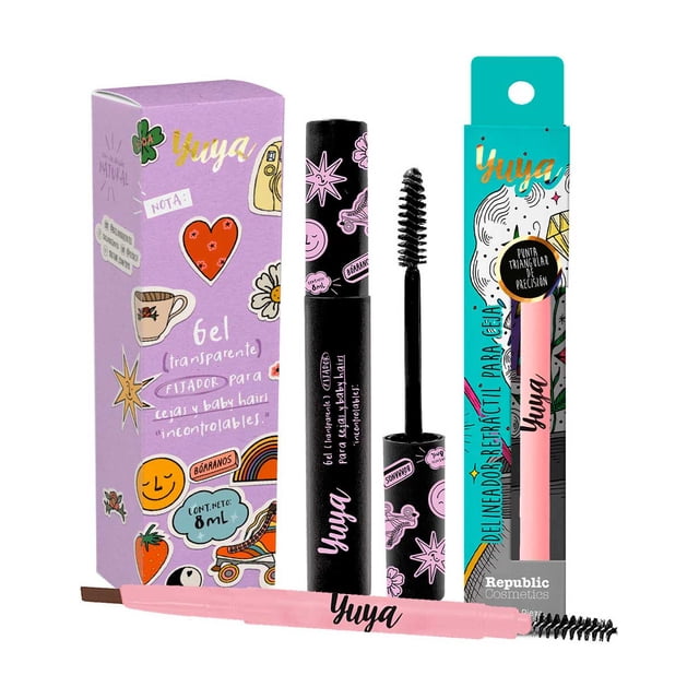 Yuya Paquete Para Cejas 1 Delineador De Ceja Medio 1 Gel Fijador Para Cejas 8ml
