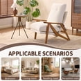 thumbnail image 4 of Ktaxon Mid Century Chenille Accent Chair, 5 Position Adjustable Recliner Chair, Rubber Wood Frame Lounge Chair for Living Room Bedroom Office Creamy White, 4 of 8