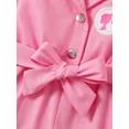 thumbnail image 4 of Barbie Toddler Girls Romper Pink Cotton Bowknot Belted Button Sleeveless Outfits Gifts Sizes 3-10, 4 of 6