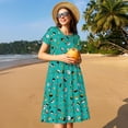 thumbnail image 4 of Vsdgher Sushi (3) for Womens Summer 2025 Casual Midi Maxi Dresses Lightweight Short Sleeve Round Neck Beach Dress -X-Large, 4 of 7