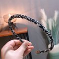 thumbnail image 3 of Korea Women Soft Hair Accessories Headwear Rhinestone Hairband Headhoop Beads Bezel Headband GREY, 3 of 8