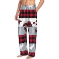 thumbnail image 2 of Daiia Buffalo Plaid Forest Men's Sleep Pant with Pockets and Drawstring,Pajama Pants-X-Large, 2 of 9