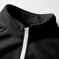 thumbnail image 4 of Women's Fashionable Casual Plus Size Coat - Long Sleeve, Thickened Fleece Lined, Stand-Up Collar, Black, L, 4 of 5
