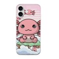 thumbnail image 1 of Funda de TPU Kawaii Axolotl para iPhone 16: ultrafina, a prueba de golpes, antiamarilleo, resistente a arañazos, compatible con carga inalámbrica, agarre mejorado, estilo transparente., 1 of 7