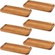 thumbnail image 1 of Seunmuk Paquete De 6 Platos De Madera De 12 X 5 X 0,78 Pulgadas, Rectangulares, Bandeja Y Plato De Madera De Acacia Maciza Natural, Platos De Madera, Platos De Madera Para Servir Alimentos, Queso, Pan, 1 of 1