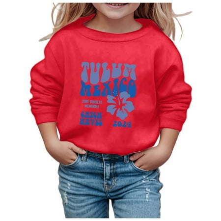

Toddler Girl Sweatshirt Boys Casual Loose Children Crewneck Long Sleeve Hoodie Cute Pullover Tops Clothes for Girls Size 2-3T