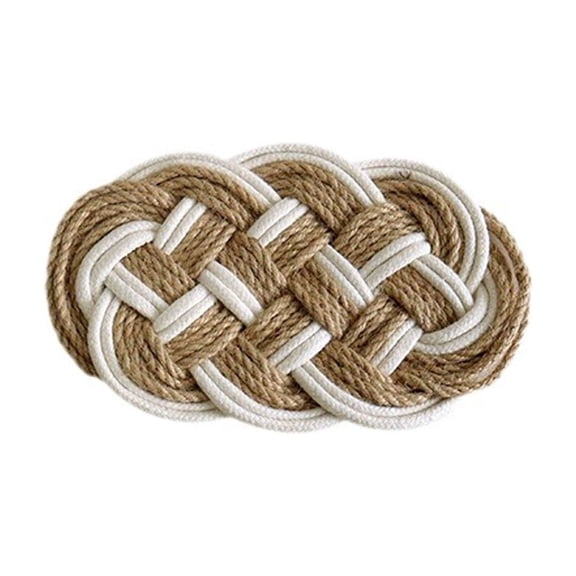 Round Placemats for Hot Beverages, Durable Cotton Linen Heat Resistant Table Mats, Multifunctional Insulation Place Mats for Dining Table and Kitchen, Modern Home Decor, 5.12 X 9.06 Inches