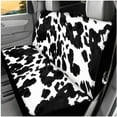 thumbnail image 3 of KUIFORTI Black Cow Print Automobile Seats Covers Set of 14 with Auto Center Console Armrest Pad Car Steering Wheel Cover Auto Seat Belt Cover Car Headrest Covers for Most Cars, 3 of 7