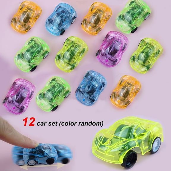 FEOLGEHLY 12 Pcs Color Mini Car Toys Pull Back Race Car, Treasure Box Toys Vehicles for Kids Toddlers 4-8 Years Old, Bulk Toys for Classroom Prizes, Christmas Gifts Stocking Stuffers for Kids