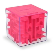 Haperlare Plastic Maze Puzzle Money Box, Money Gift Holder, Pink