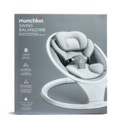 Munchkin® Bluetooth Enabled Infant Baby Swing,5 Ranges of Motion, White, Unisex
