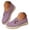 Purple, variant on Women's Orthopedic Slip on Shoes Knit Brethable Casual Walking Sneakers Embroidery Flower Comfortable Work Flats (Beige,6.5)