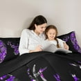 thumbnail image 4 of Manfei Jungle Deer Skull 7 Pieces Bedding Comforter Set,Purple Black Full Bedding Set,Hunting Camo Fitted Sheet Flat Sheet For Kids,Super Cozy Room Decor Reversible, 4 of 8