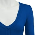 thumbnail image 2 of YEMAK Women's Cropped Bolero 3/4 Sleeve Button Down Cardigan Sweater CO129-RBL-XL, 2 of 11