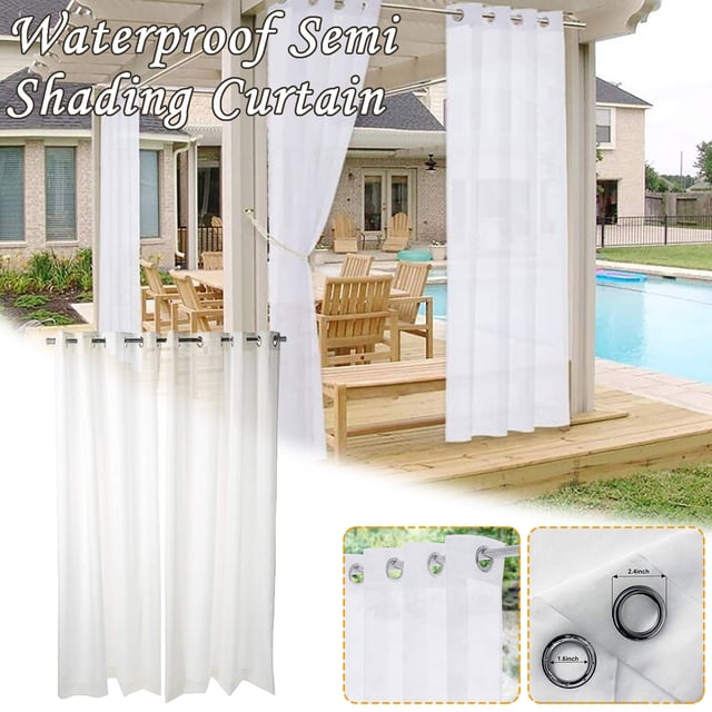 Sentmoon Rideaux de Salon Rideaux et Draperies Rideau d'Ombrage de Patio Extérieur Panneau en Tissu Résistant aux Intempéries Écran d'Intimité pour Véranda Pergola Gazebo Pare-Soleil et Utilisation dans la Cour pour Chambre